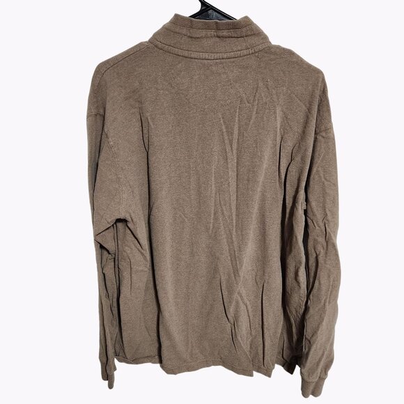 Mountain Ridge Sweater Mens Size XL Pullover Quarter Zip Brown Long Sleeve - Picture 2 of 3